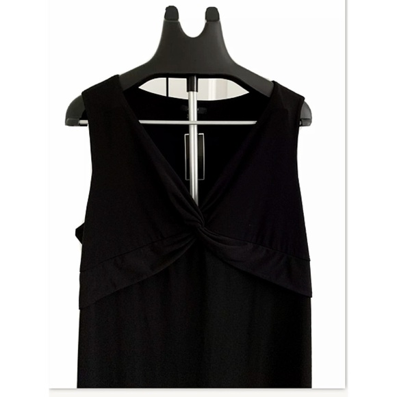ALFANI Sz 2X Black Jersey Midi Dress w/Knot Accent - Picture 3 of 5